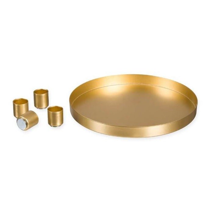 Kerzentablett aus Metall für Adventskranz I Trockenblumengesteck | magnetisch