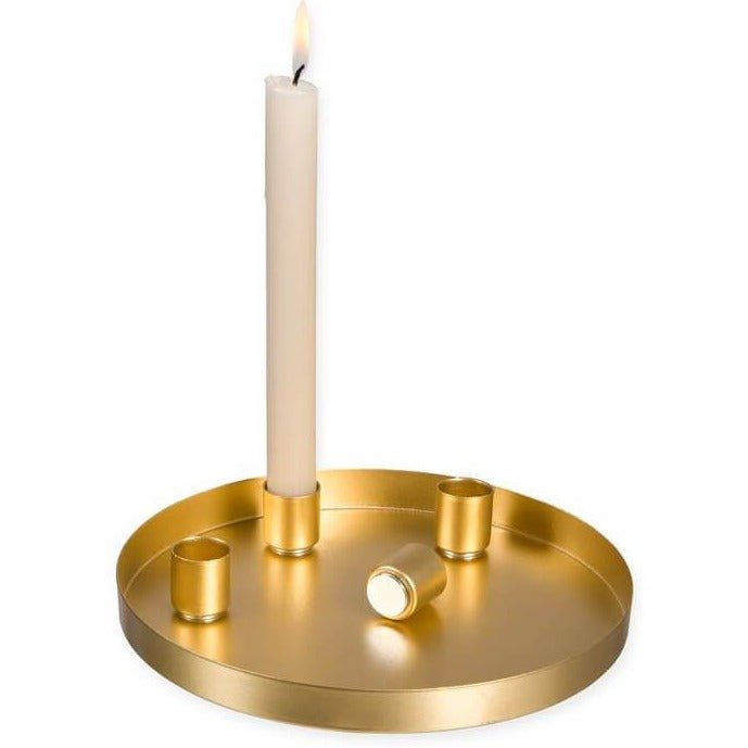 Kerzentablett aus Metall für Adventskranz I Trockenblumengesteck | magnetisch