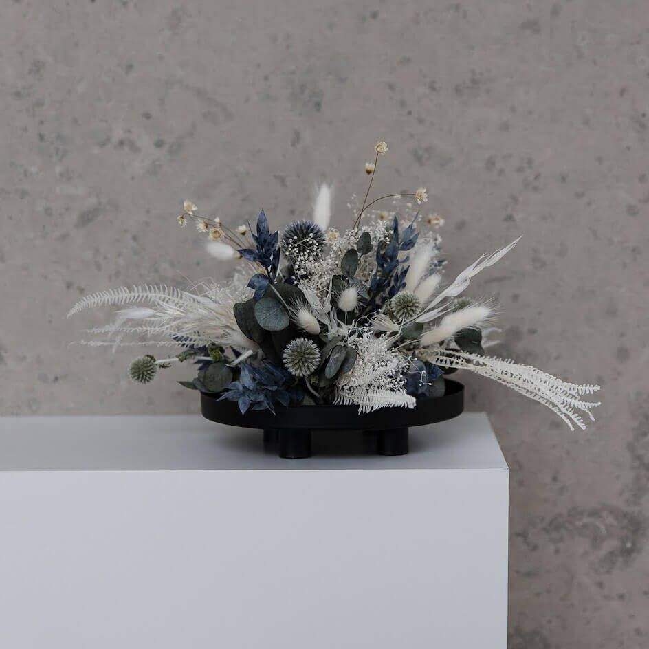 Kerzentablett aus Metall für Adventskranz I Trockenblumengesteck | magnetisch
