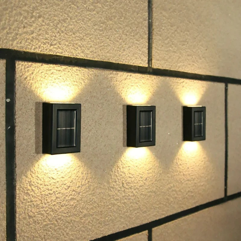 SolarGlow™ LED Solar Wandlampen – Kabellos, Wetterfest & Stimmungsvolles Licht für Außenbereiche