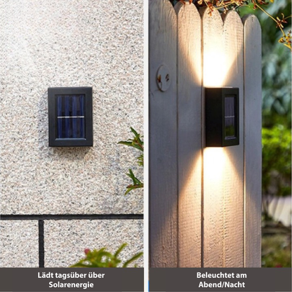 SolarGlow™ LED Solar Wandlampen – Kabellos, Wetterfest & Stimmungsvolles Licht für Außenbereiche
