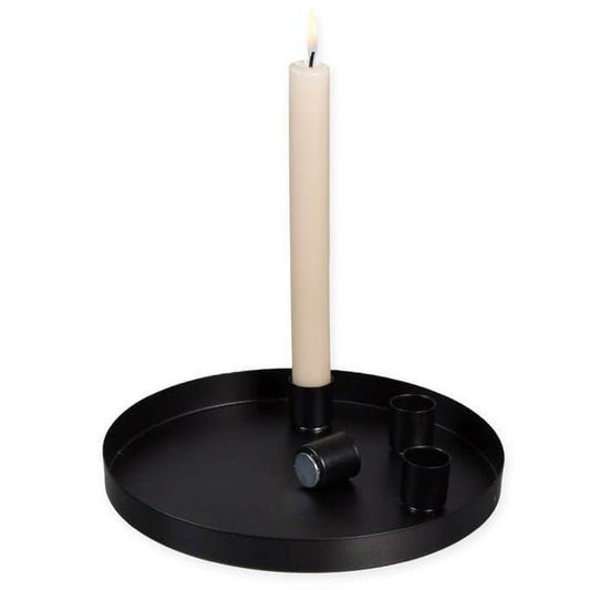 Kerzentablett aus Metall für Adventskranz I Trockenblumengesteck  | magnetisch